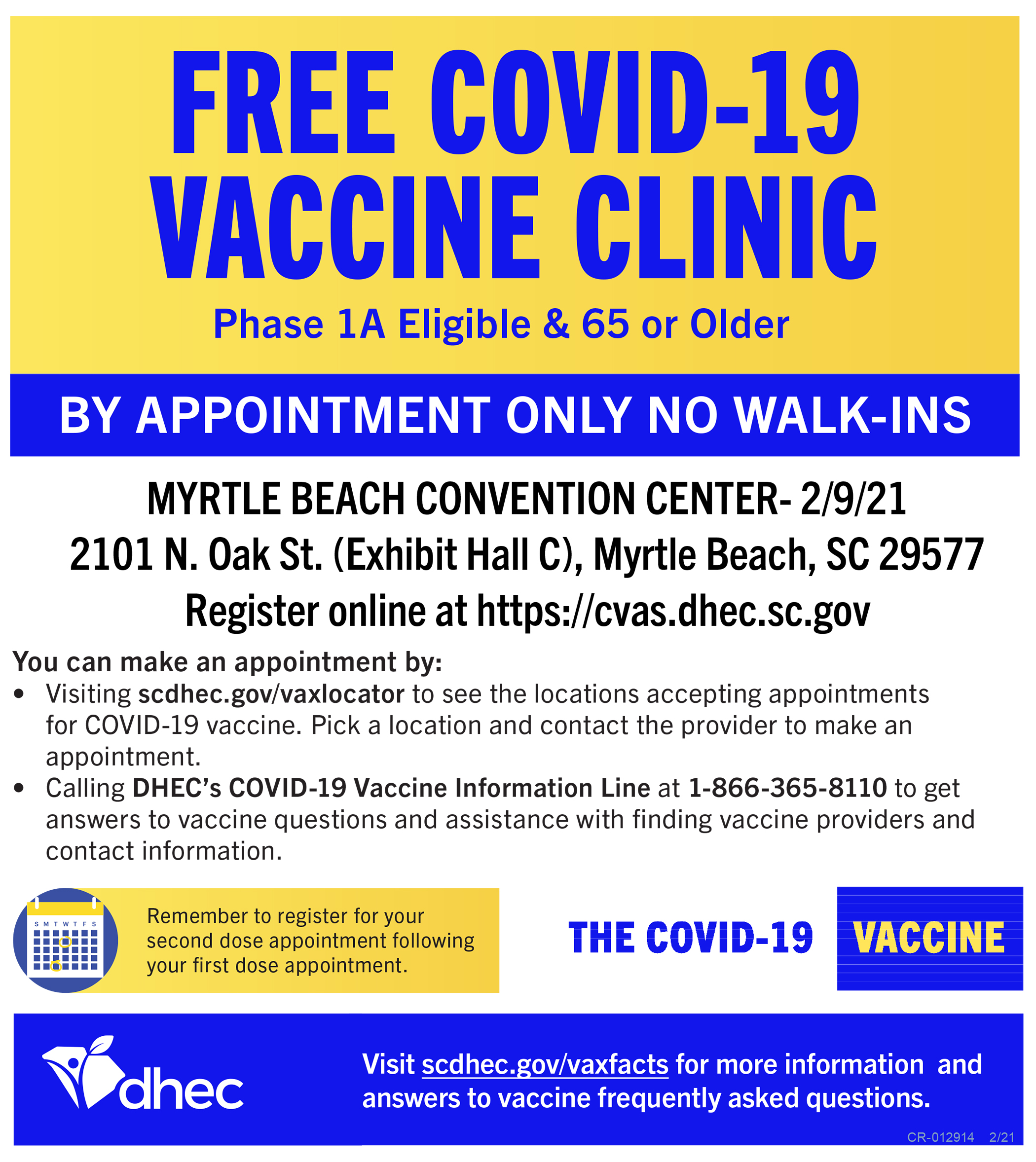 Myrtle Beach Vaccine Clinic 020921 Flyer
